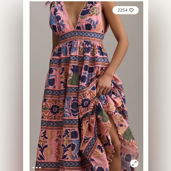 FARM RIO SEASHELL TAPESTRY MIDI DRESS - Picture 3 of 7